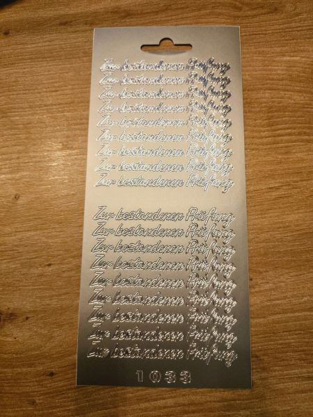 Sticker Motivsticker -Zur bestandenen Prüfung- silber